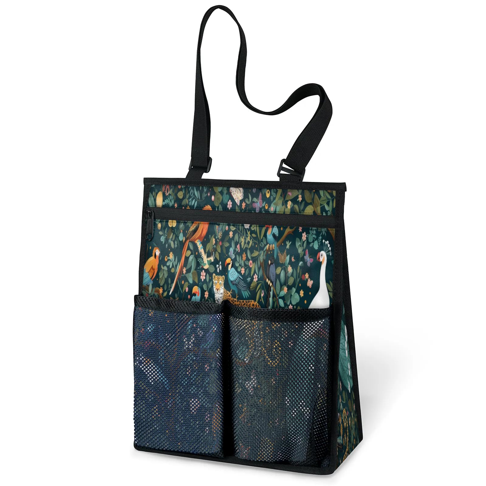 Ourtheme Animals Theme Portable Shower Bag for Travel Gym Camp Beach Tote Shower Caddy Bags Hanging Toiletry Organizer