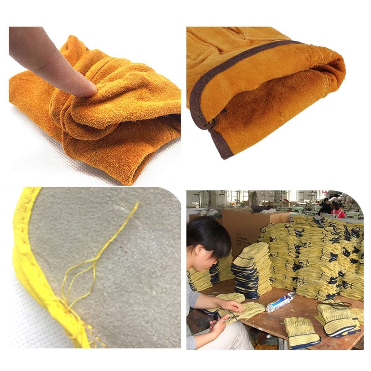 Work gloves Fireproof Cow Leather Welder Gloves Anti-Heat Work Safety Gloves For Welding Metal protective gloves for welding