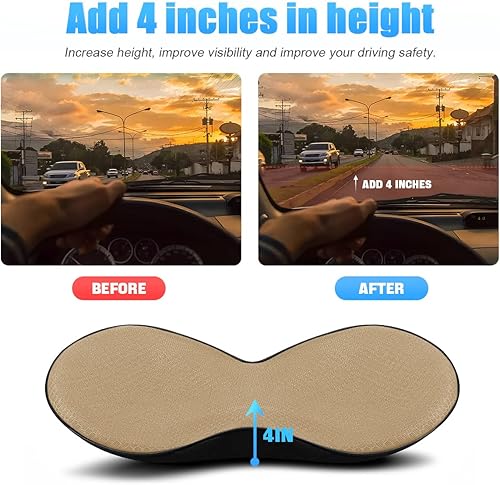 Miniatura 6 de Cojín de asiento de automóvil, almohadilla de espuma viscoelástica para asiento de automóvil, cómoda almohada de respaldo bajo y coxis para aliviar