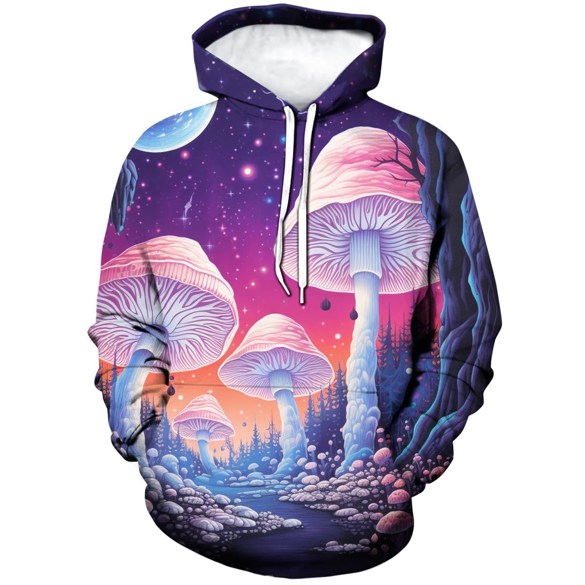 Girren Men's Black2 Coloful Hoodies 3D Printed Psychedelic Graphic Hoodie Novelty Long Sleeve Top, 4XL