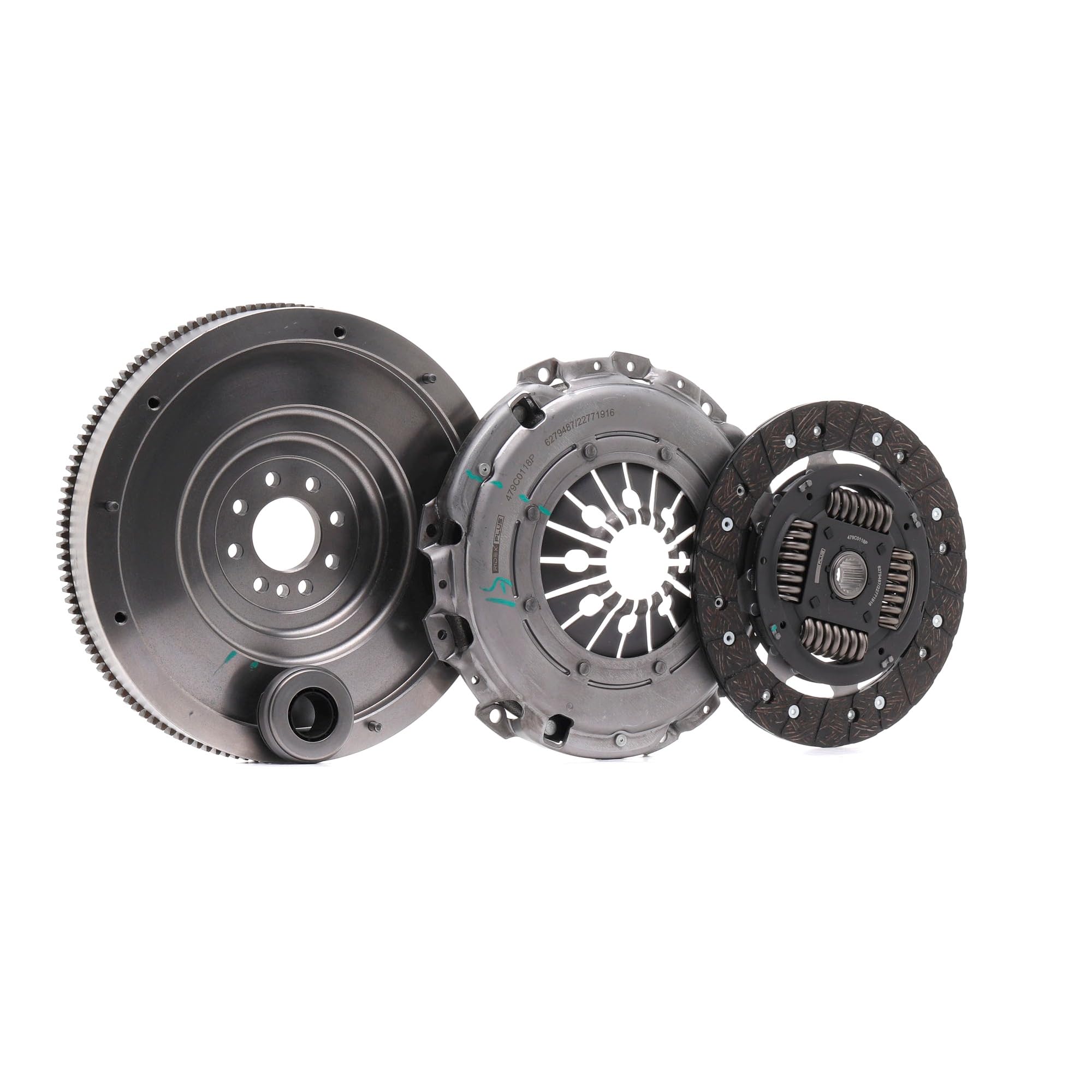 RIDEX PLUS 479C0118P Kit de embrague con volante monomasa con juego de tornillos de retención con cojinete de desembrague Compatible con PEUGEOT 407 SW 6E, 6D