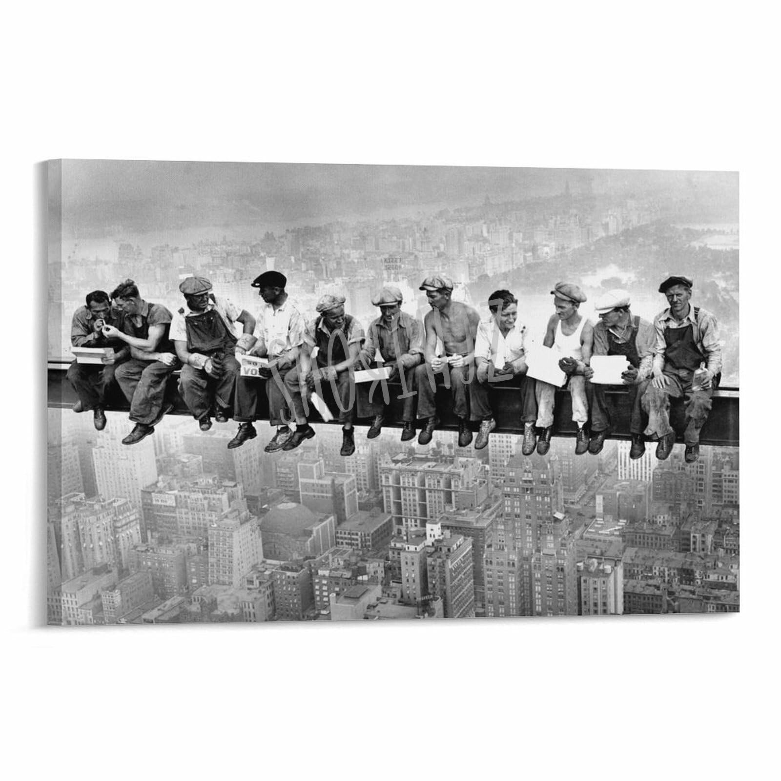 LHGVQXZALunch Atop A Skyscraper Poster Charles C Ebbets Poster Vintage Photography Wall Art (2) Canvas Painting Wall Art Poster for Bedroom Living Room Decor 12x08inch(30x20cm)