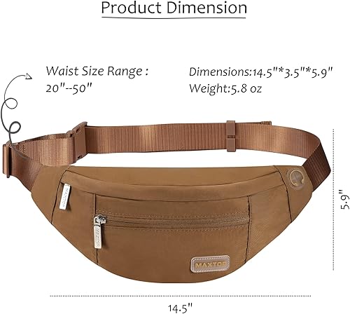 Miniatura 499 de MAXTOP - Cangurera cruzada grande con 4 bolsillos con cremallera, ideal para eventos deportivos, festivales, entrenamiento, viajes, correr y uso