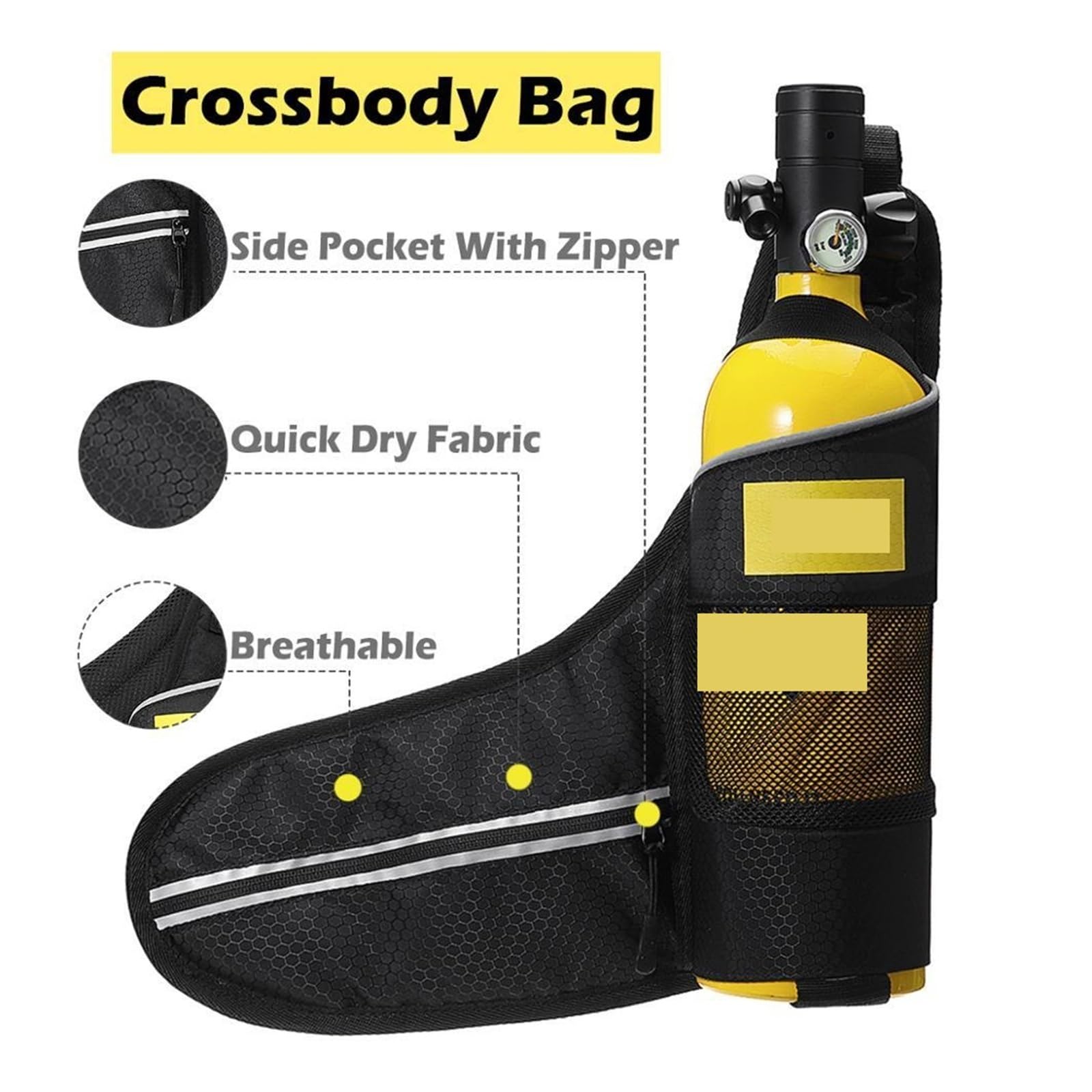 GUOPIN 1L Mini-Tauchflasche Set - Kompakte Sauerstoffflasche Mit Maske Und Pumpe