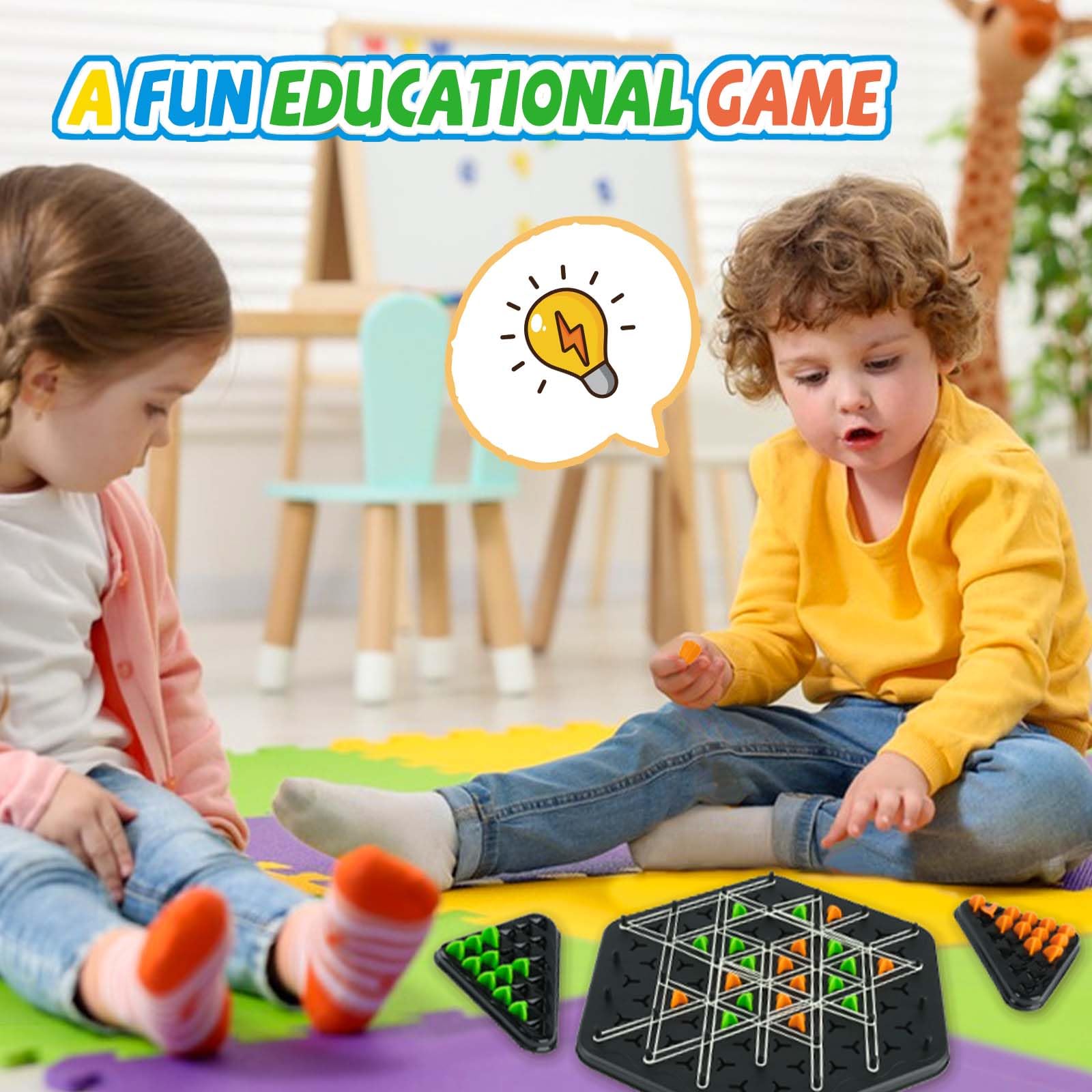 Triggle Gioco Da Tavolo Con Elastici E Triangoli | Chain Triangle Game 2-4 Giocatori