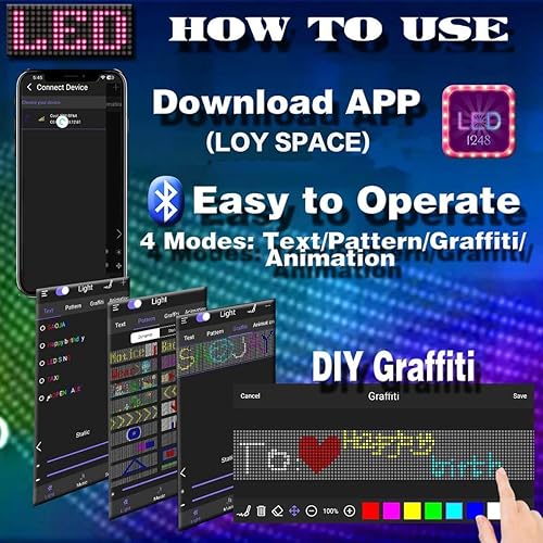 Miniatura 4 de Letrero LED flexible y flexible con control interactivo programable a través de la aplicación Bluetooth, panel de tira LED USB con reflejos adecuado