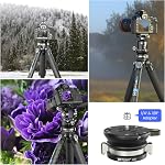 Leveling Head Tripod Leveling Base for Camera Tripod Leveler Aluminum Alloy Tripod Head Mount WEYLLAN LH7 Camera Head with 1/4'' to 3/8" Screw Compatible with DSLR Max Load 10kg/22lbs