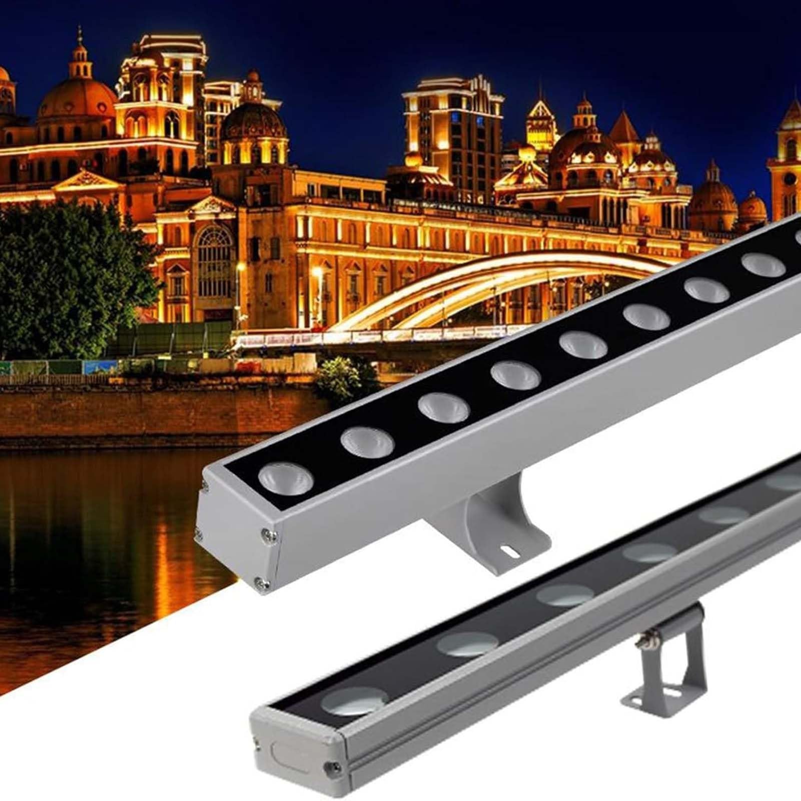 Luces LED Exteriores Tipo Lavapared - Barra LED De 24 V, Tira De Iluminación Lineal De Luz Diurna De 5000 K, Foco LED Rectangular Impermeable IP65