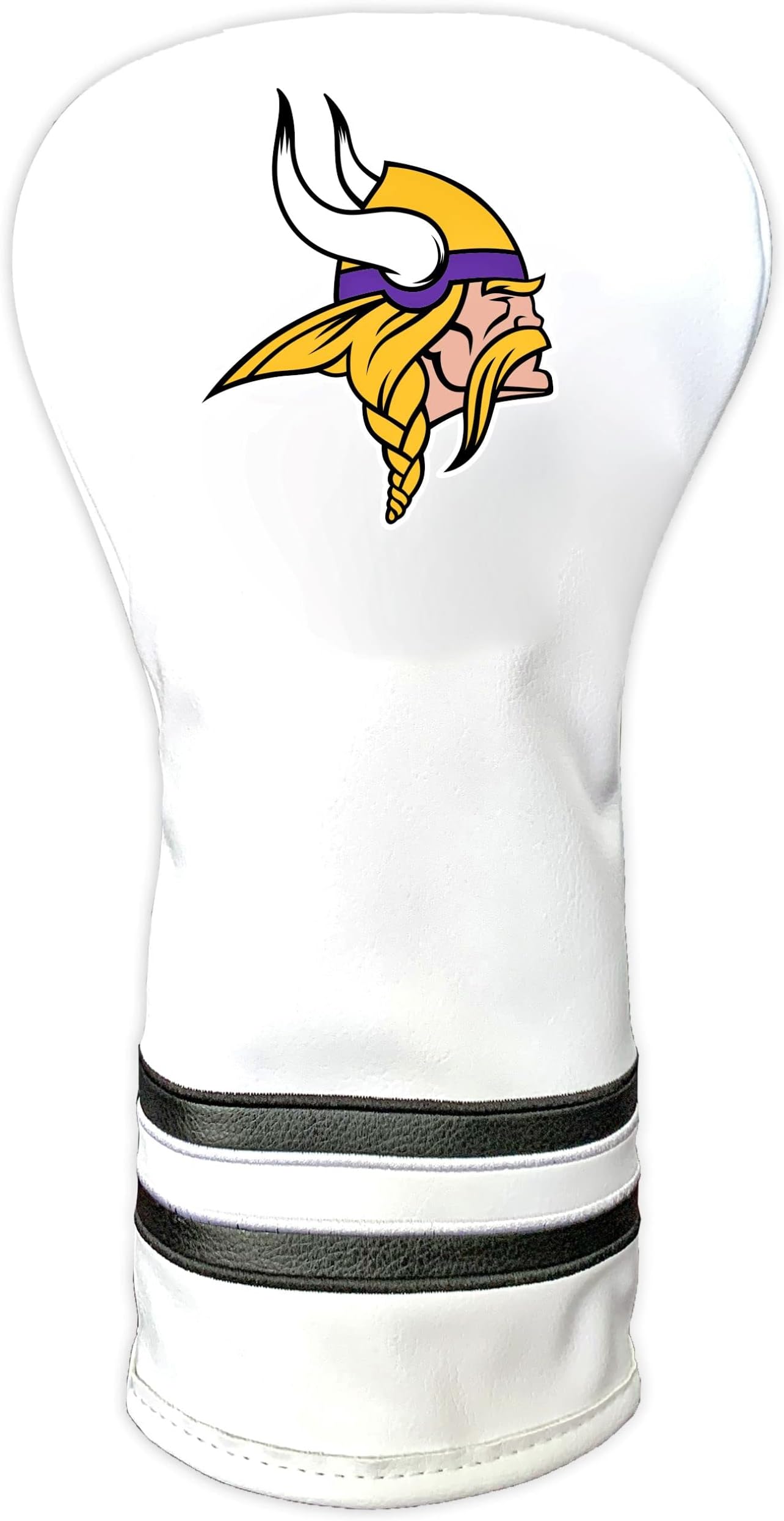 Team Golf NFL Minnesota Vikings White Vintage Driver Head Cover White Vintage Driver Golf Club Headcover, Form Fitting Design, Retro Design & Superb Quality