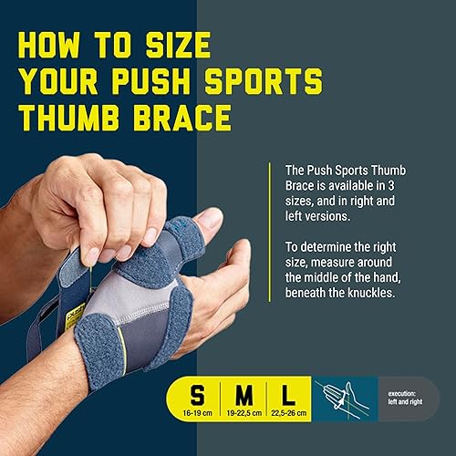 Miniatura 6 de Push Sports Soporte para el pulgar para lesiones en las articulaciones del pulgar MP. Alivio para lesiones de pulgar y ligamento de esquiador. Se