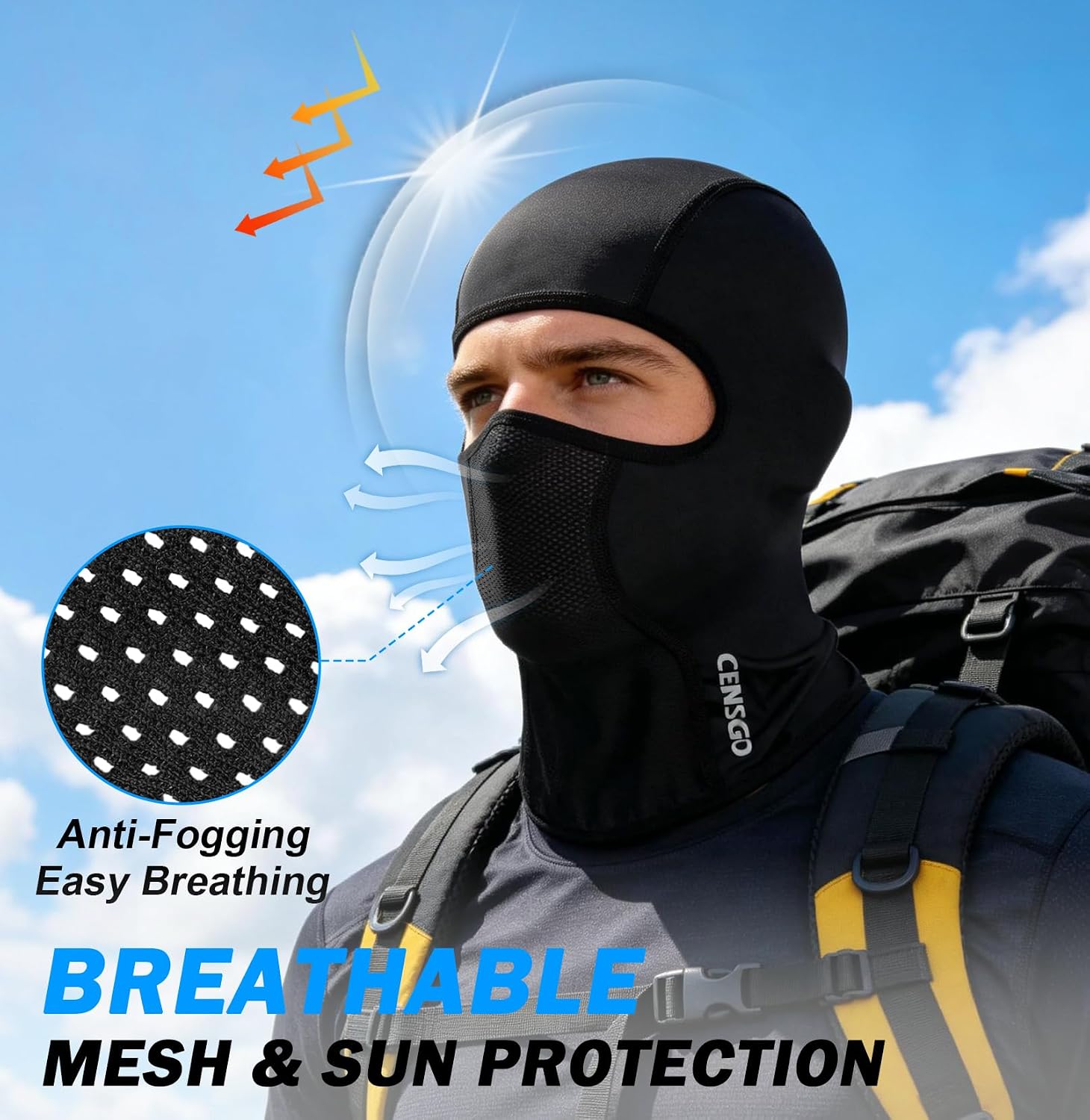 CENSGO 2Pack Balaclava Face Mask with Mesh Motorcycle Shiesty Under Helmets