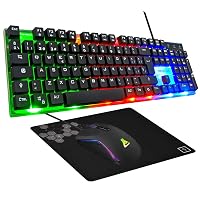 G-Lab Combo Yttrium - Set di tastiera e mouse da gioco, Combo 3 in 1 con tastiera