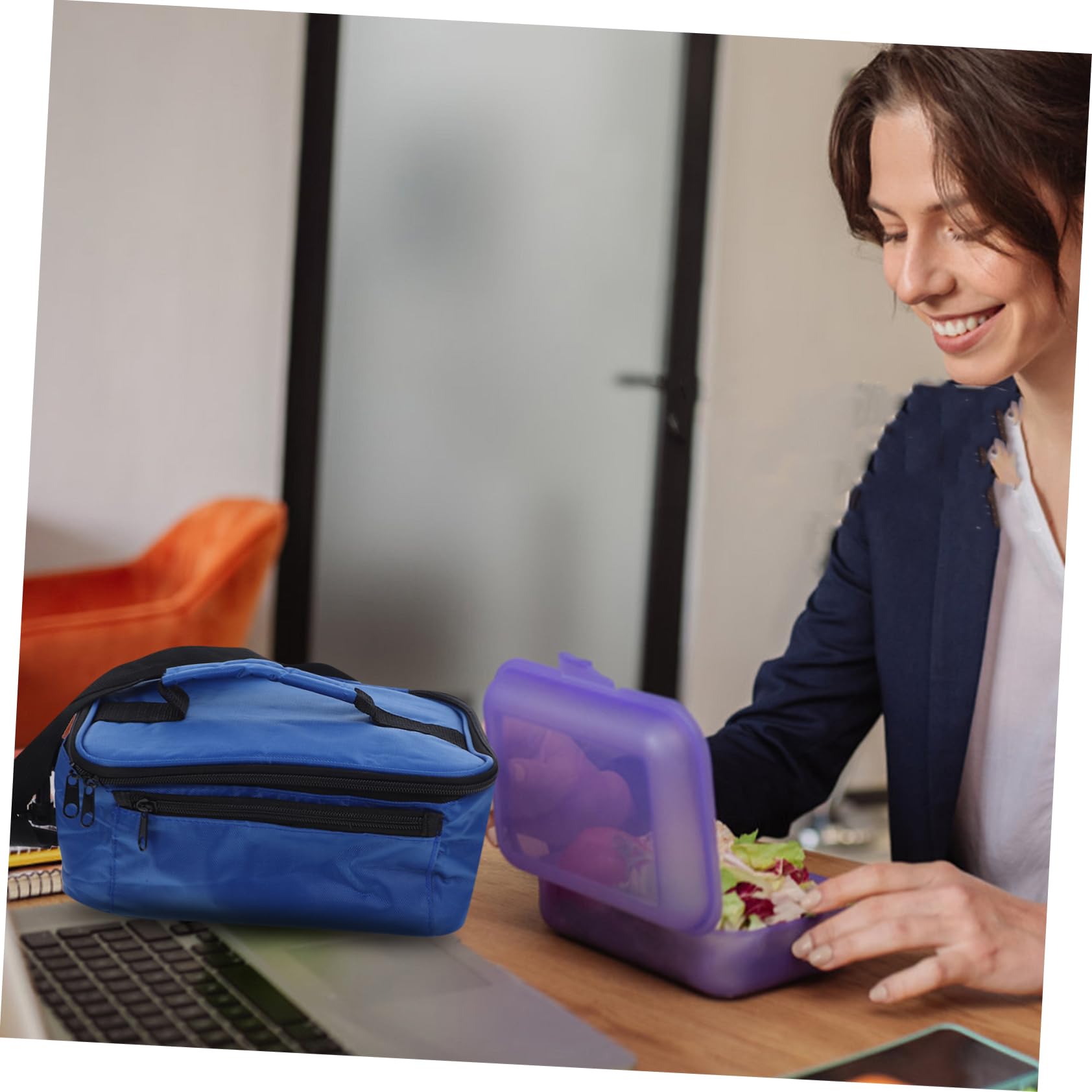 Amosfun Bolsa de Almuerzo Aislante para Coche 12v Material de Tela Oxford y Aluminio, Mantiene Temperatura Constante y Recalienta Alimentos, Adecuado para Oficina y Senderismo