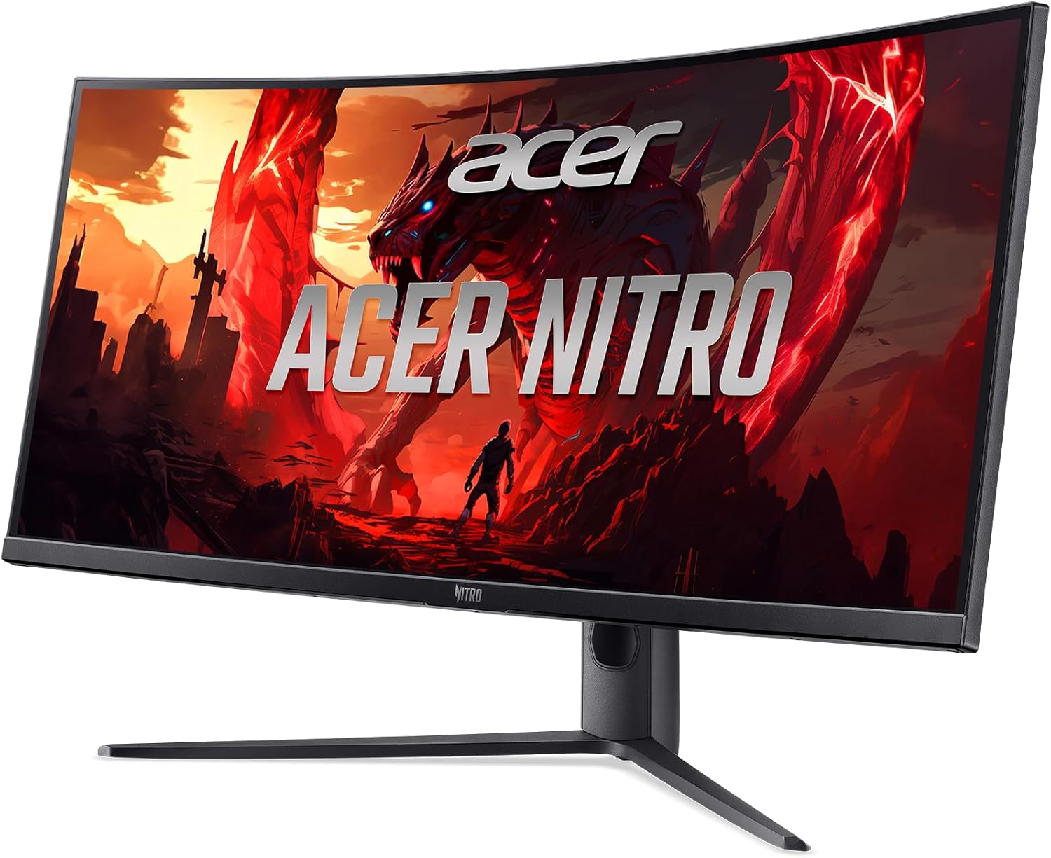 Acer Nitro 34” 1500R 21:9 Curved Zero-Frame QHD 3440 x 1440 Gaming Monitor | AMD FreeSync | Up to 180Hz Refresh | 1ms (MPRT) | 2 x Display Port 1.4 & 2 x HDMI 2.1 Ports | XZ340CUR X1biipphx 10 71IPmCtkjZL. AC SL1500