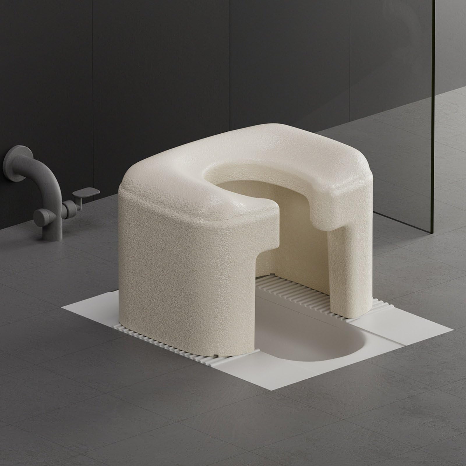 Milageto Asiento de Baño Taburete Inodoro Banco Lavabo Banqueta Ergonómica de Polipropileno Ligero Soporte Equilibrado y Fácil de Mover Adecuado para Adultos Mayores y en Casa