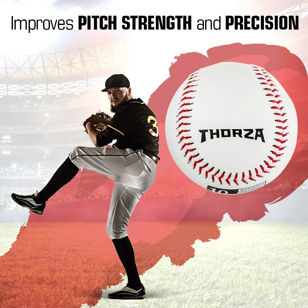 Thorza Weighted Baseballs for Throwing - Help Increase Pitch Velocity - Set of 8 Practice Baseballs Ranging from 3oz to 14oz : Sports & Outdoors