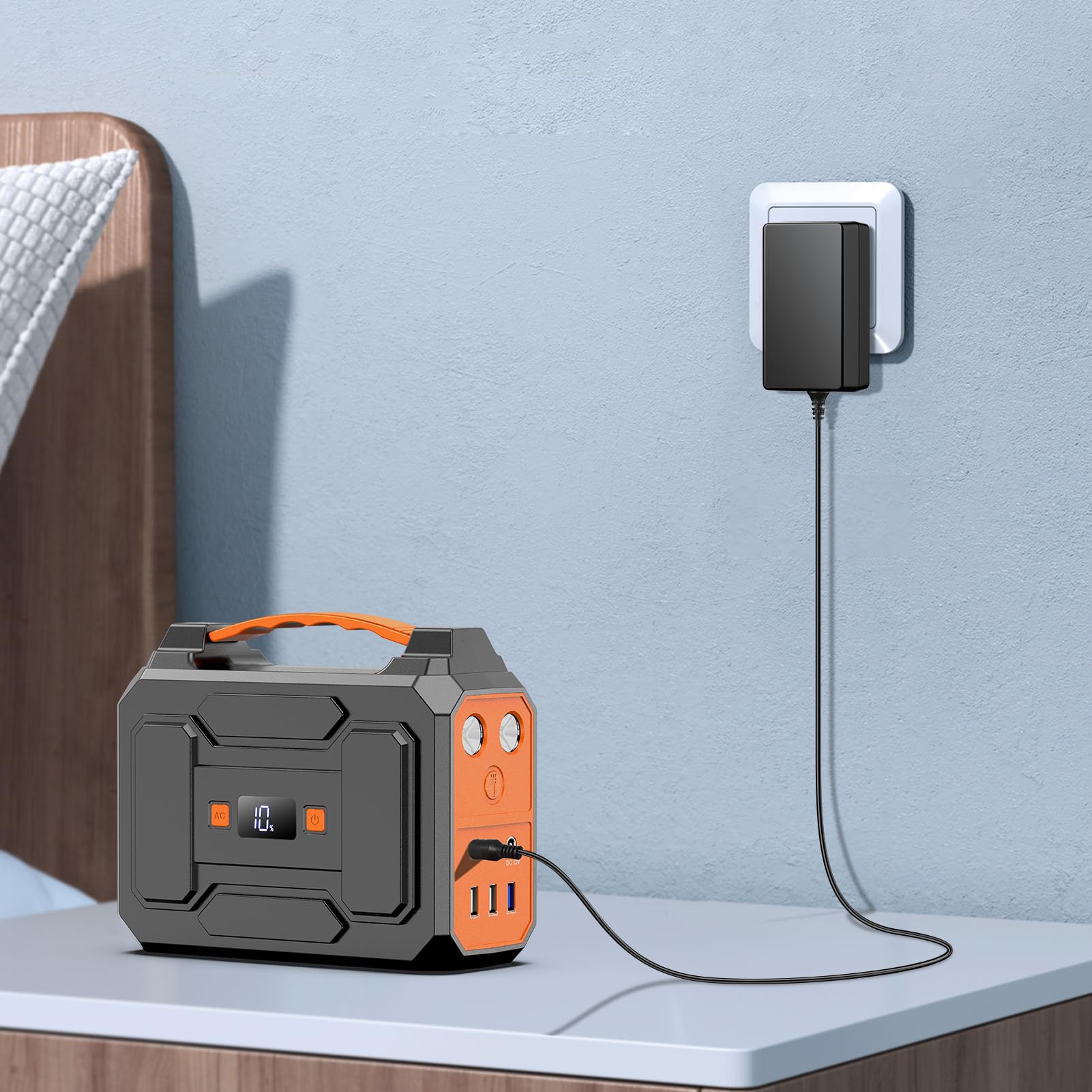 Cable de carga portátil para estación de energía R60/R100, entrada de 100 V-240 V CA y salida de 15 V CC 2 A, fuente de alimentación de conmutación universal con enchufe CC de 5,5 mm x 2,5 mm