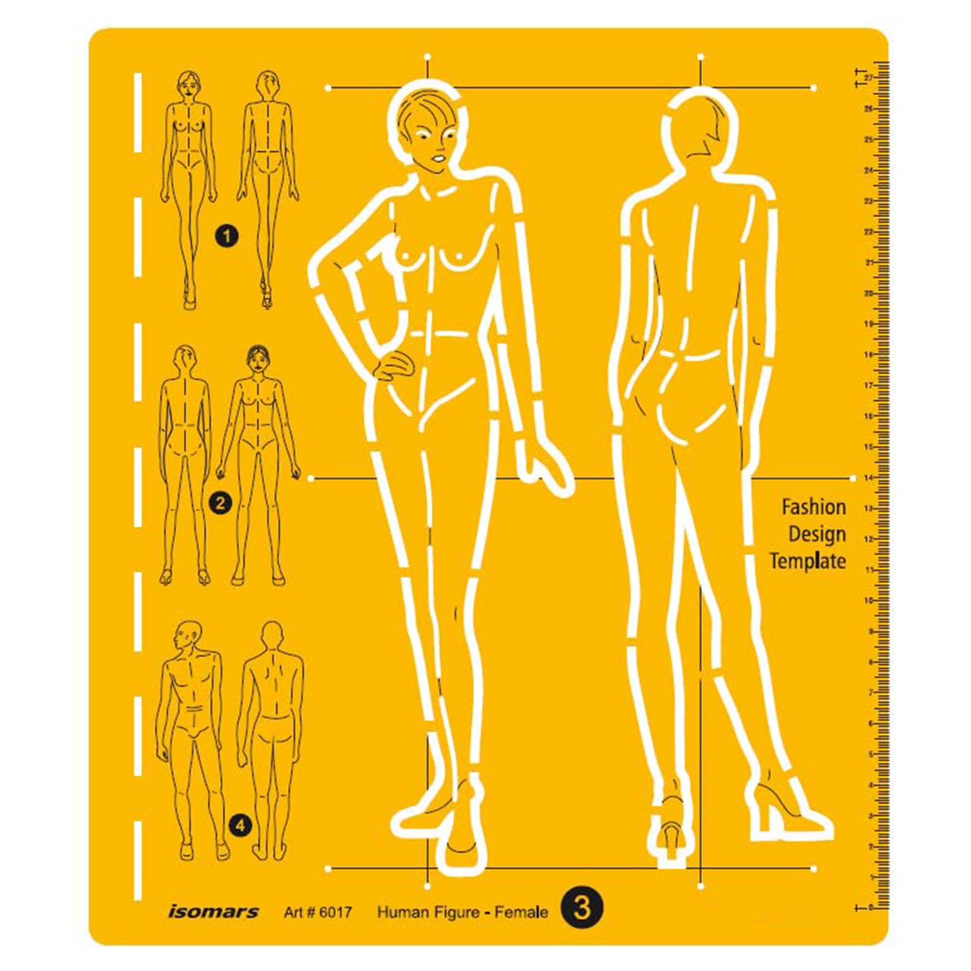 Female Figure Stencil - Fashion Design Template -13