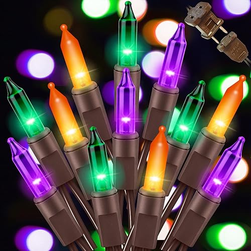 Miniatura 32 de LAMPHOME Juego de luces de Navidad superbrillantes extensibles de color blanco cálido, 100 luces de 19.6 pies, con certificación UL, mini luces para