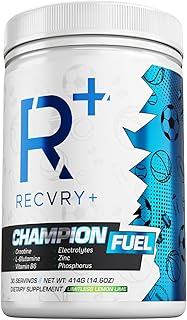 Recvry+ Lemon Lime Flavor Electrolyte & Creatine Powder, 30 Servings, Sugar-Free Recovery & Performance Supplement with Coconut Water, Creatine Monohydrate, L-Glutamine, Zinc, Phosphorus & Vitamin B6