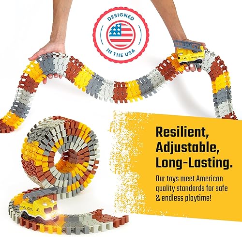 Miniatura 6 de JITTERYGIT Paquete de regalo de Navidad para pista de carreras y construcción, que brilla en la oscuridad, juego de construcción de vehículos STEM,