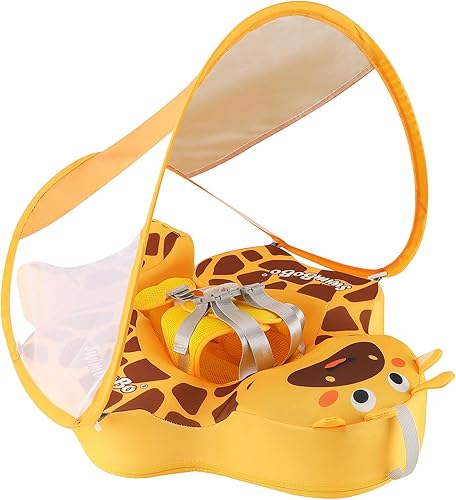 Miniatura 11 de Swimbobo - Flotadores para piscina con toldo no inflable, material de tela suave y agradable a la piel, flotador de natación infantil para niños y