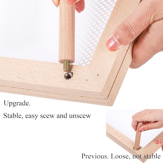 Cedilis Set of 2 Stackable Wood Pasta Herb Drying Rack, Food Dryer Stand with Net for Drying Seeds, Herb, Bud