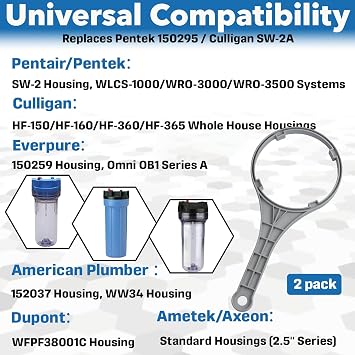 2-Pack 150295 Spanner Wrench for Standard Housings Compatible with Pentair Pentek SW-2, Fit for WLCS-1000WRO-3000WRO-3500, 10x2.5/20x2.5 Housings, Loosen Stuck Filter Housings Easily