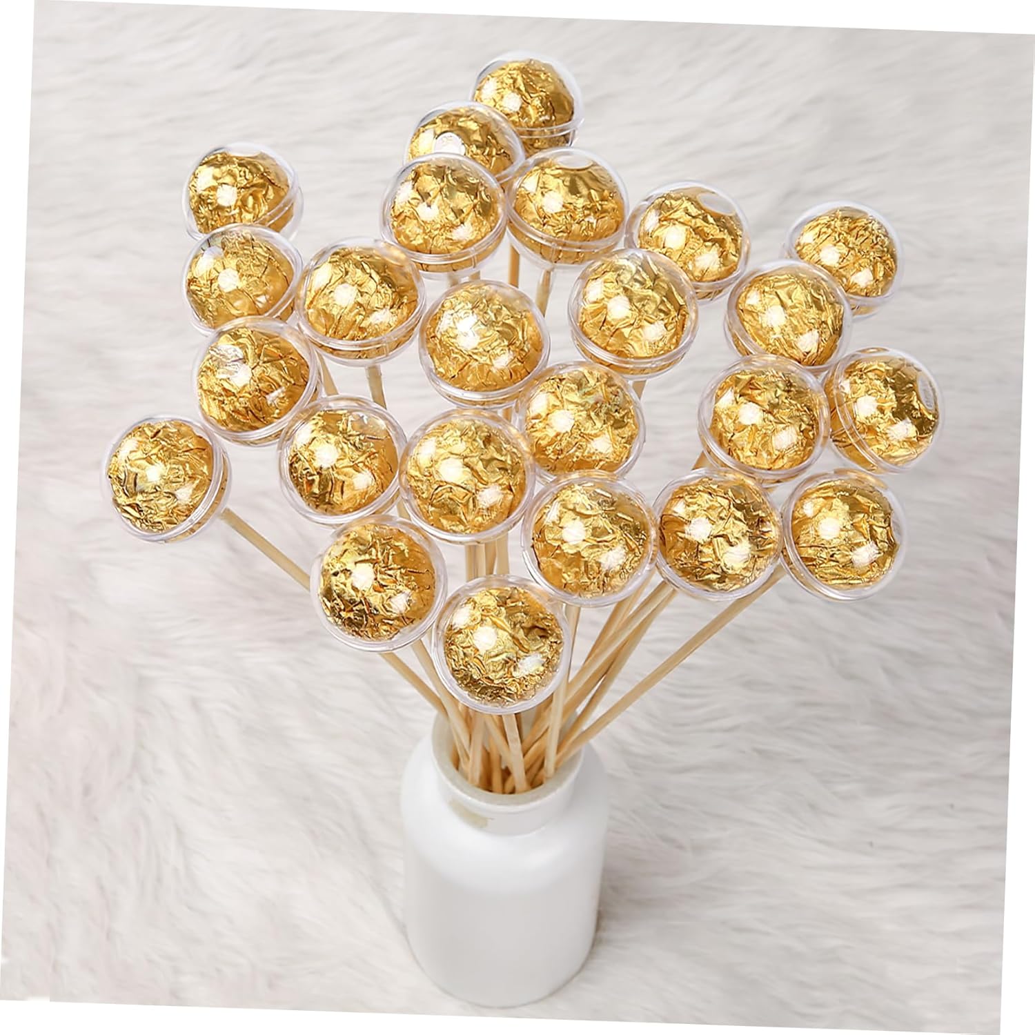 Yardwe 100 Pcs Clear Chocolate Box Holder Candy Flower Bouquet Holder Packaging Accessories for Decoration and DIY Making, Reusable Acrylic Ball 1.6" Diameter