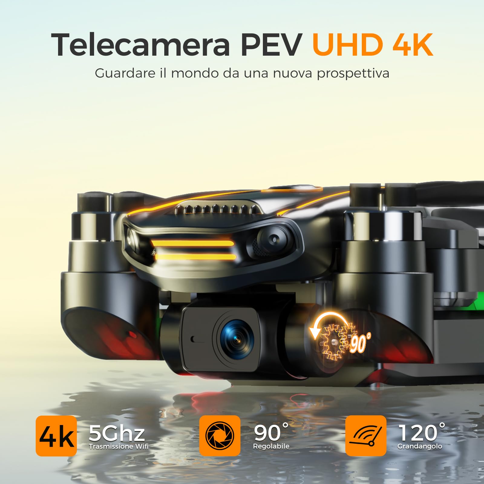 H11 GPS Drone con Telecamera 4K Professionale (Radiocomando con Schermo) FPV RC Droni con Motor Brushless, Return Automatico, autonomia di volo di 45 minuti, 2 batterie, meno di 249g, C0