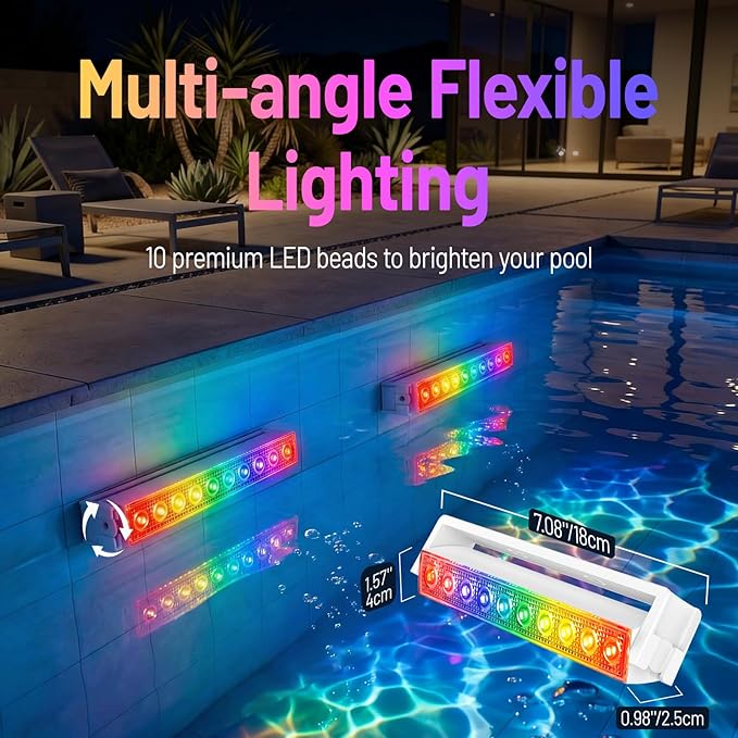 Luces Subacuáticas LED Piscina IP68 Recargables con Múltiples Modos miniatura 2