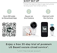 Vista 9 de Merkury Smart Indoor Camera, 1080p HD Camera for Home Security with Two-Way Audio, Motion Detection, and Night Vision, Compatible with Alexa and