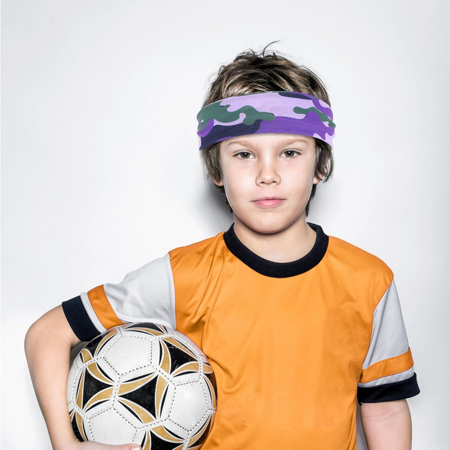 Boys Sports Headband Sweatband Elastic Gym Hairband Athletic Sweat Bands for Basketball and Fitness
