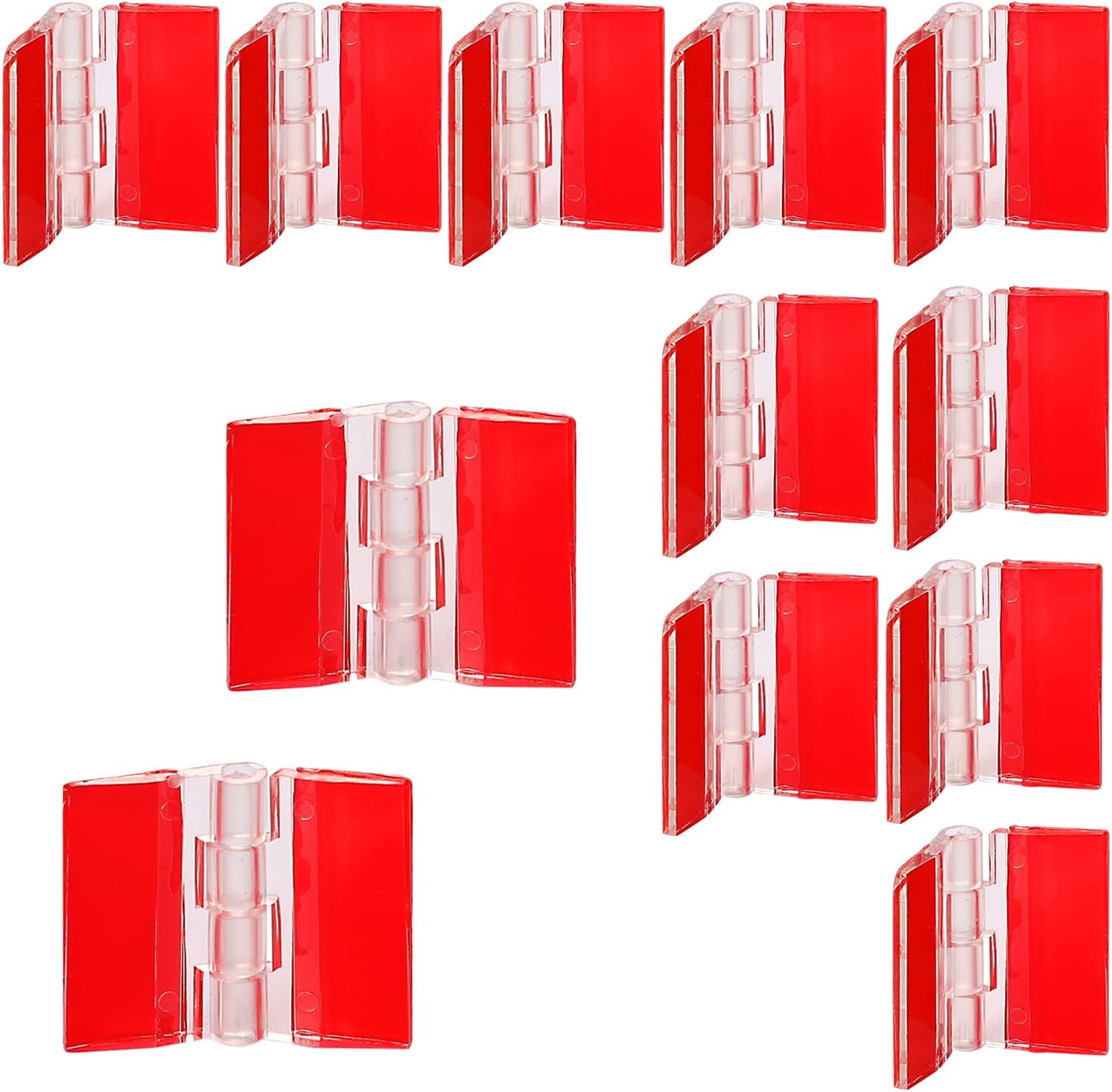 12 Pcs Plastic Hinges Acrylic Hinges Clear Small Hinges Self Adhesive Piano Hinge for