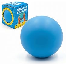 Giant Stress Ball 4 Inch, Soft Stress Relief Ball, Jumbo Large Squeeze Ball for Adults, Desk Fidget Toy for Office, Anxiety Relief, Hand Exercise & Relaxation, Blue