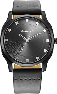 Fastrack Mens Stunners Quartz Analog Gray Dial Leather Strap Watch for Guys-NS3255NL01/NT3255NL01