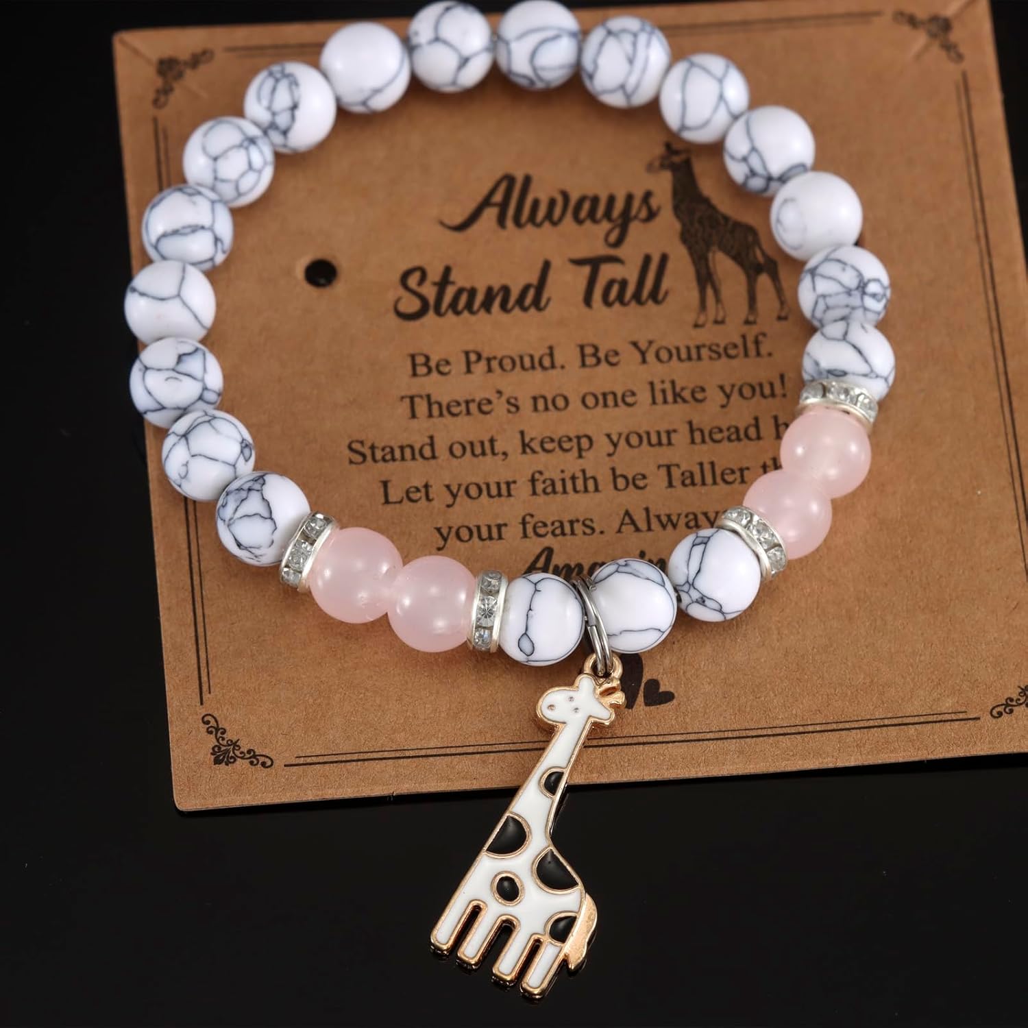 Giraffe Bracelet for Women Gifts Pink Girrafe Inspired Jewelry Girafes Bracelet - Image 2