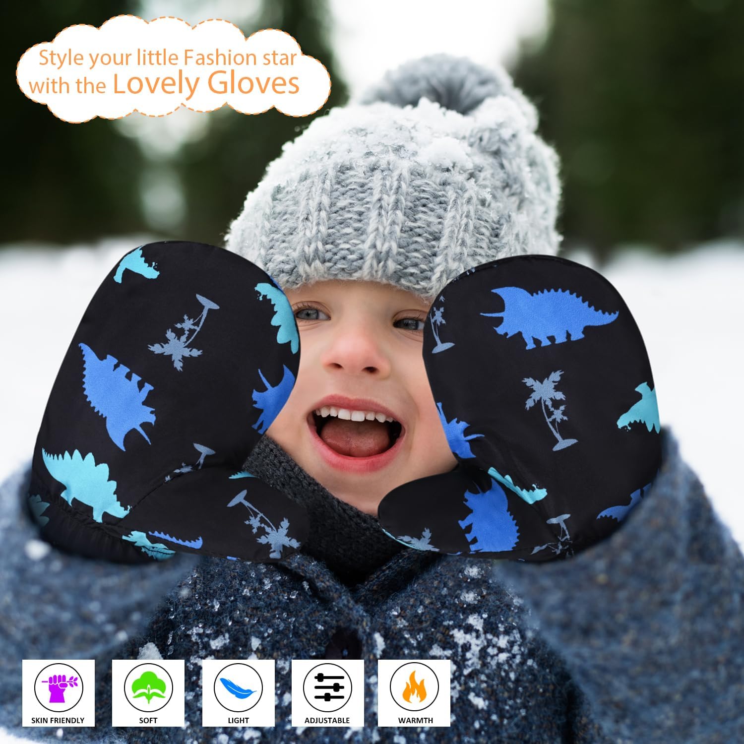 Fleece Lined Mittens for Baby Boys Girls,Baby Toddler Little Kids Winter Warm Gloves Mittens