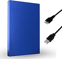 Vista 1 de Disco duro externo USB 3.0 de 1 TB, almacenamiento de respaldo externo portátil de 2.5 pulgadas para computadora portátil, PC, Mac, consola de Azul