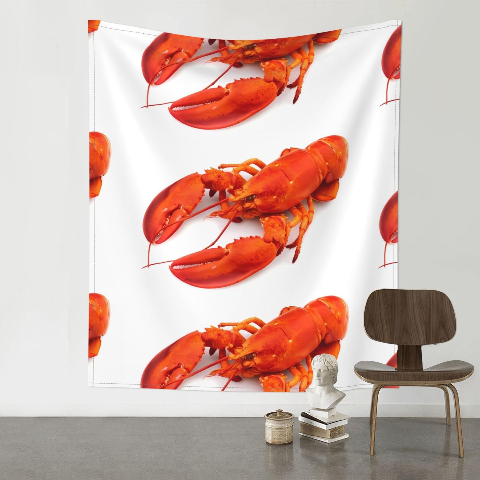 YYHWHJDE Lobster Prints 60x51in Wall Tapestry – High-Grade Polyester Throw for Dorm, Beach & Home Decor