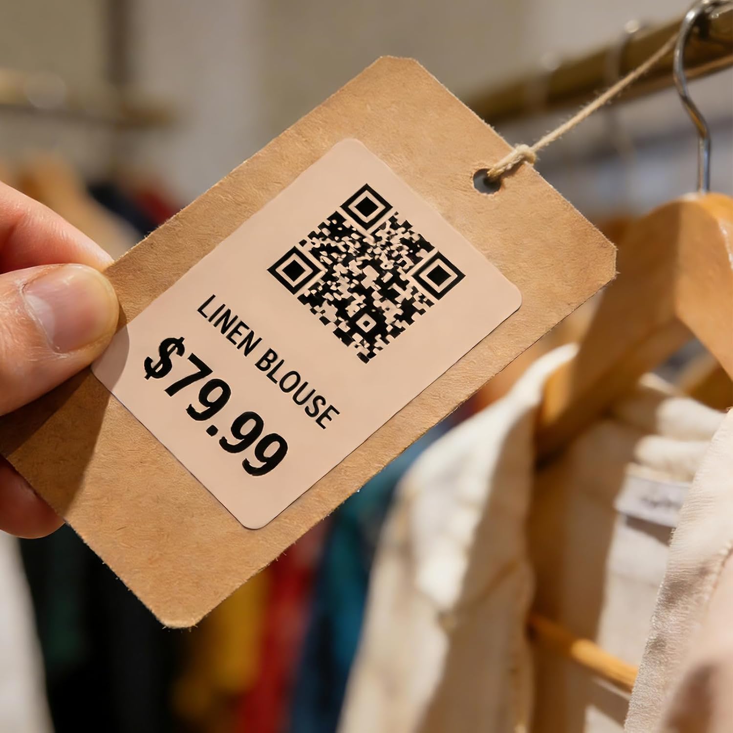 Khaki Thermal Labels 1 × 2 Inch Vinyl Rectangular Waterproof Direct Printer Sticker Self-Adhesive Perforated Name Tag for Logo DIY QR Design Office Address 500 PCS - Image 8