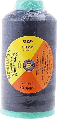 Miniatura 603 de Mandala Crafts Hilos de coser resistentes de nailon consolidado, hilo para tejer jeans de cuero, hilos de tapicería marina al aire libre, Beige