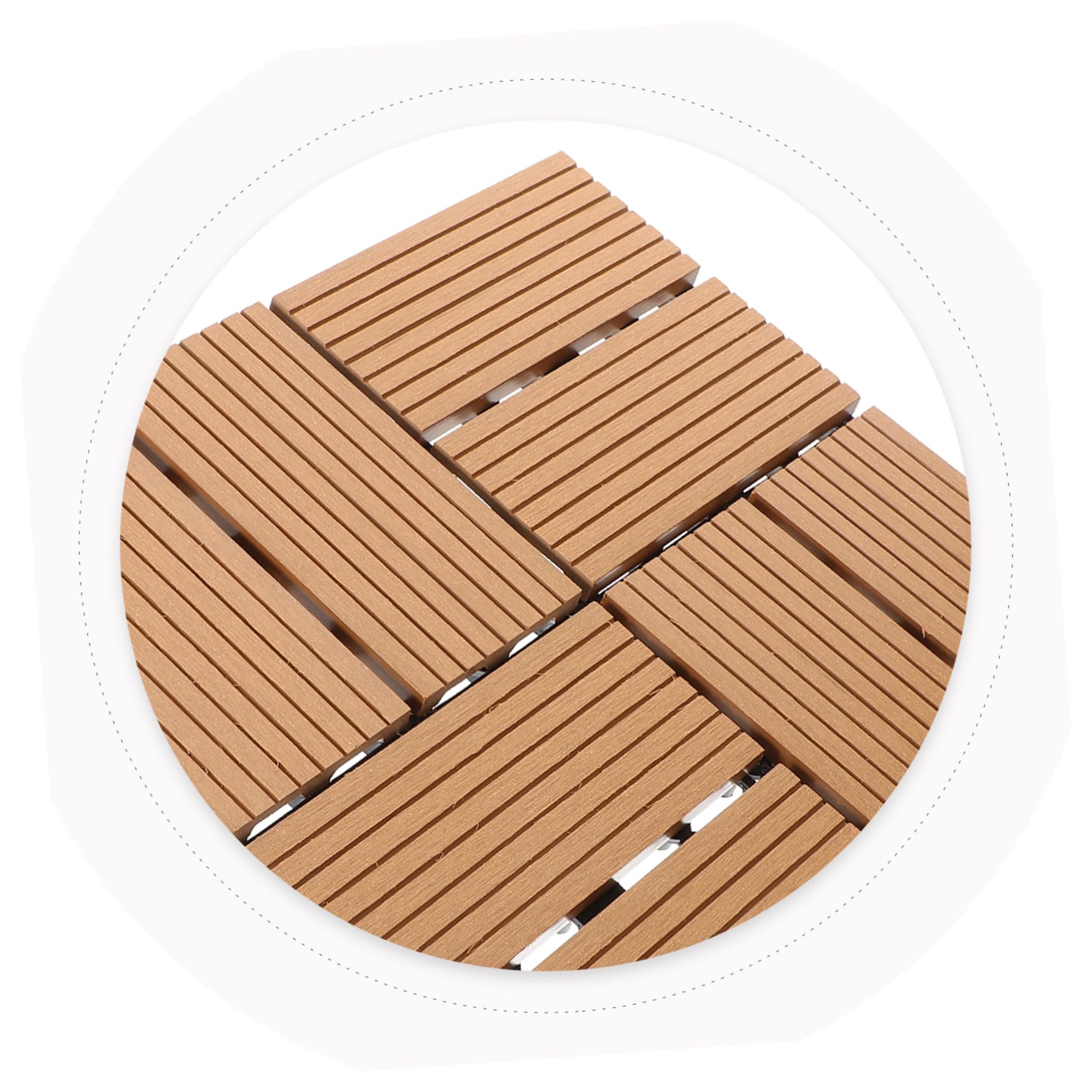 Uonlytech Piastrelle da Esterno in Wpc a Incastro, Pavimento per Esterno Resistente All’usura, Installazione Fai da Te per Cortili e Spazi Verdi