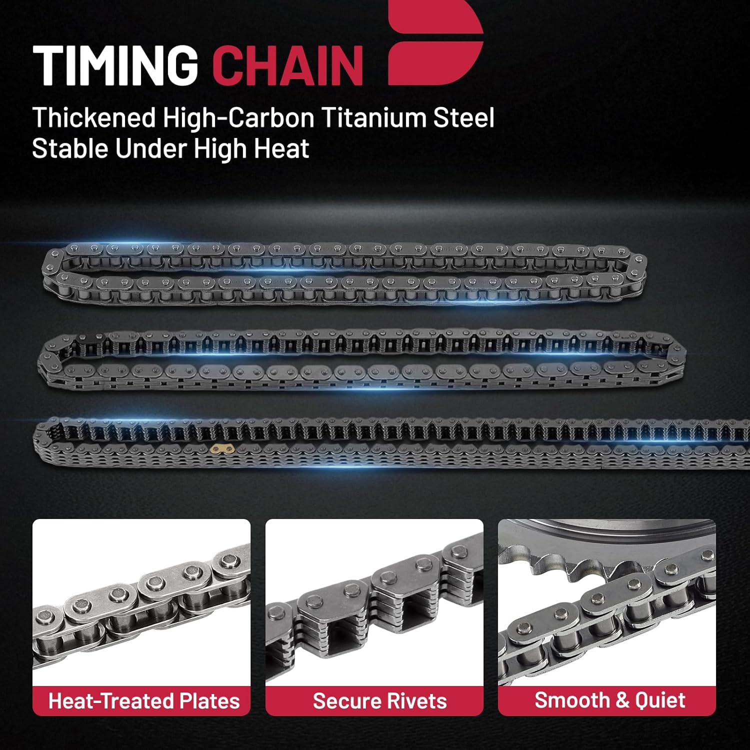 BDFHYK 2.0 Engine Timing Chain Kit with Chain Guide Sprocket Tensioner Compatible with Honda Civic 2002-2011 2.0L, 2012-2015 2.4L, Compatible with Acura RSX 2002-2006 2.0L L4 DOHC