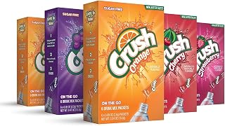 Crush, Classic Variety Pack– Powder Drink Mix - (5 Boxes, 30 Sticks) – Sugar Free & Delicious