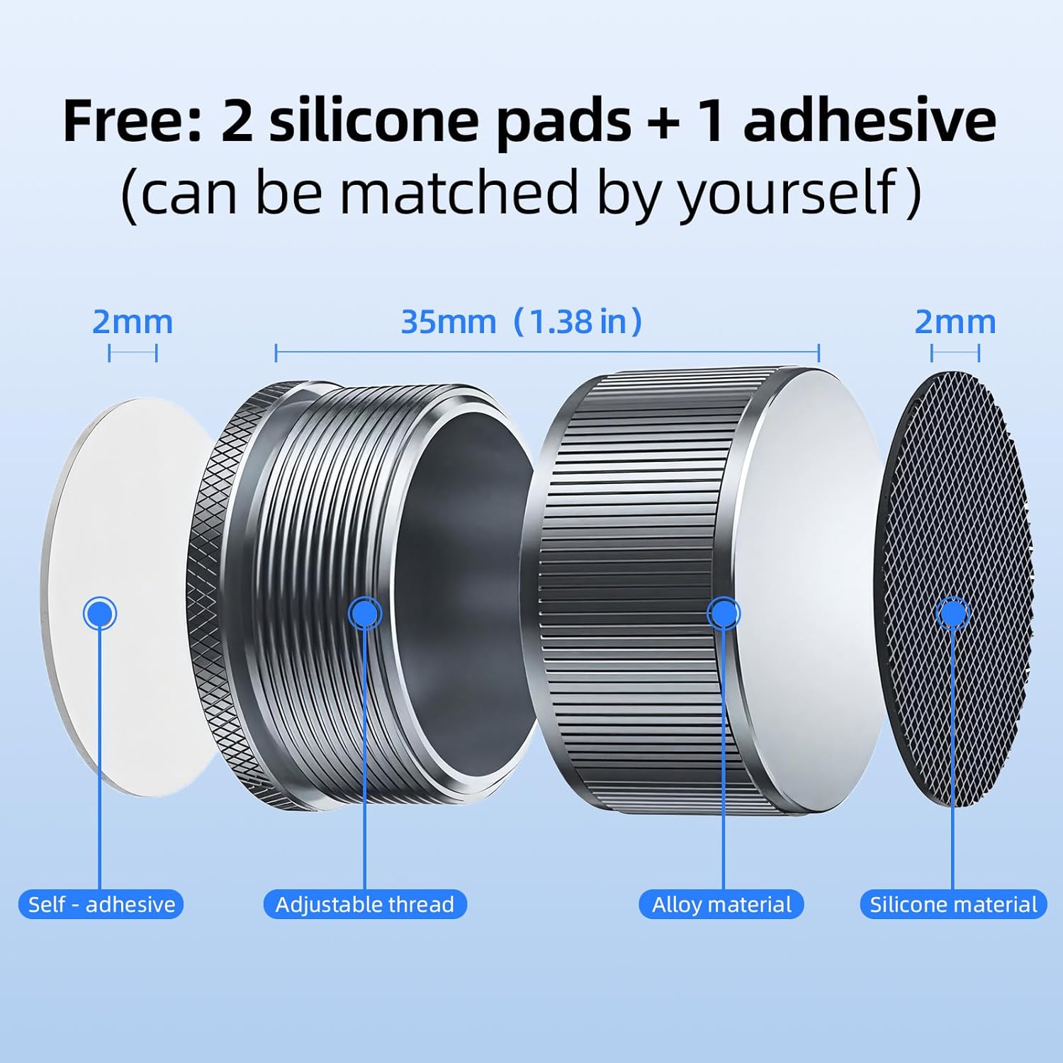 Adjustable Metal Microwave Riser Pads- 1.7-2.9in Height,500lb Heavy Duty Universal Appliance Feet for Microwave/Oven/Sofa/Furniture,Non-Slip Cooling Stand & Furniture Elevators(4Pack, Dark Graey）