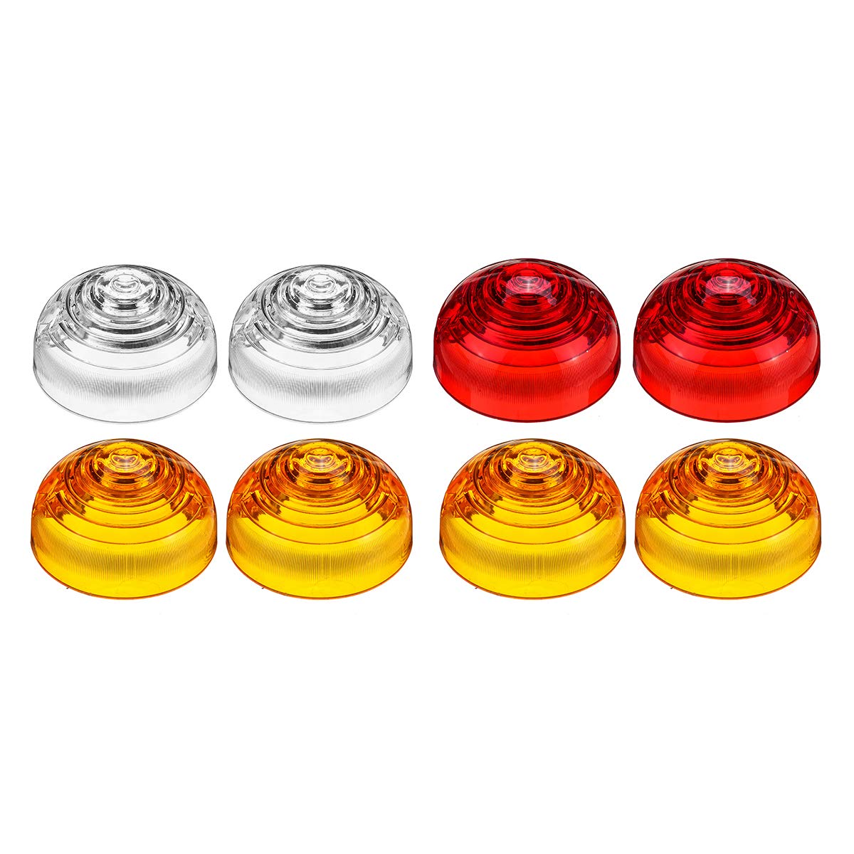Yctze Indicatore luminoso Lente Fanale posteri Kit di lenti per lampada con indicatore di direzione laterale 8 pezzi adatto per Land adatto per Rover 3 Series/ G2g839
