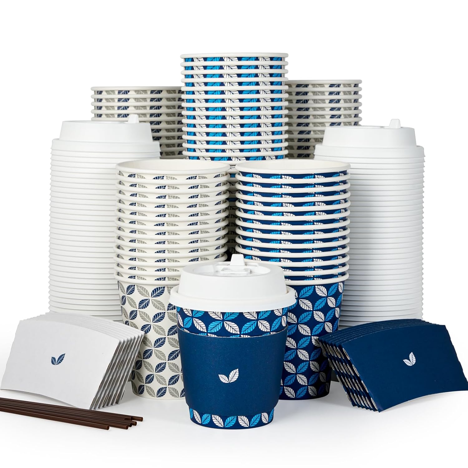 Amazon.com: JOLLY CHEF 100 Pack 10 oz Paper Coffee Cups, Disposable ...