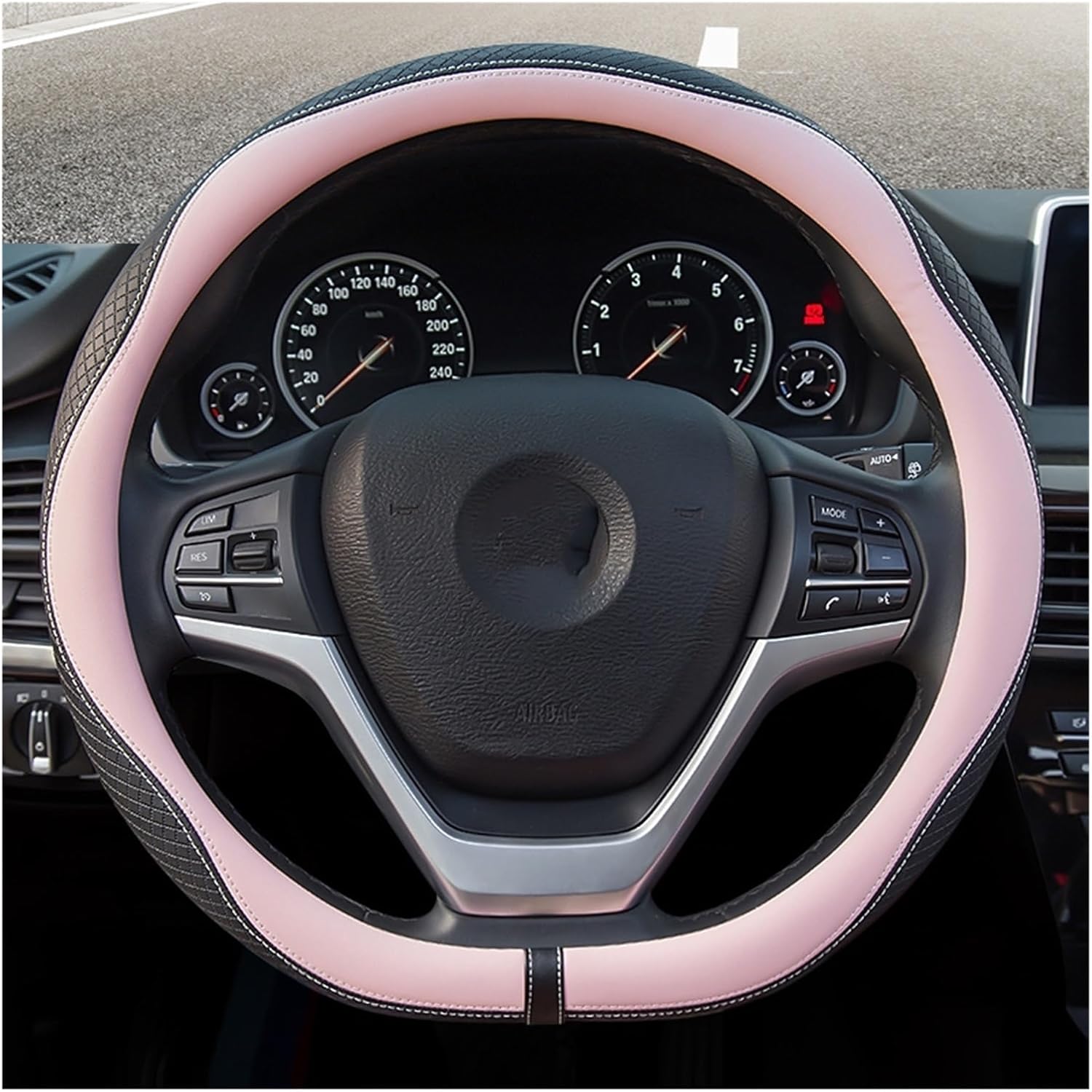 Car Steering Wheel Cover for D Type Car Steering Wheel Cover Leather Car Interior Durable and Soft Hand Feeling (Color : 3#)