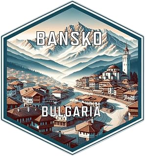 Bansko Bulgaria Souvenir Travel Destination Hexagon Decorative Flat Magnet 2-Inch